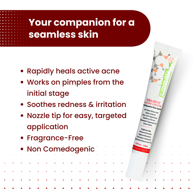 Panchtattva Kera Bright Dark Spot Corrector: Diminishes Dark Spots, Lightens Blemishes, Reduces Acne Scars, Reduces Discolouration, Dermatologically Tested, Evens out Skin Tone, Paraben Free My Store