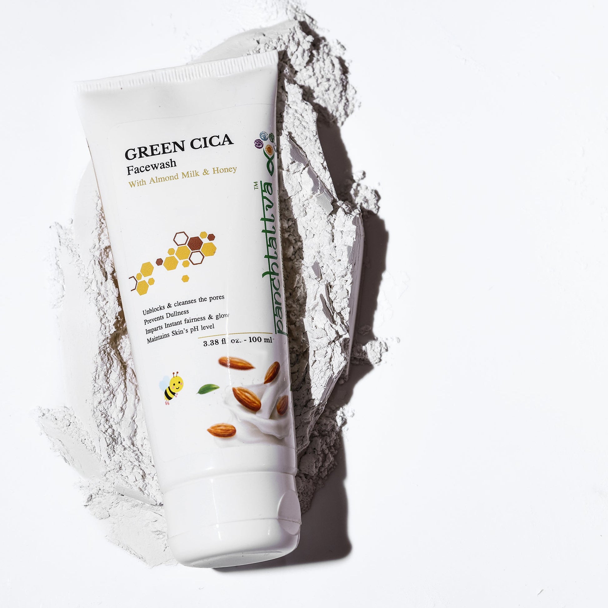 Panchtattva Green Cica Facewash: With Almond Milk & Honey, Prevents Acne, Keeps Skin Hydrated, Sulphate Free, Cleanses The Pores, Prevents Dullness, Instant Glow, Maintains Skin’s pH Level - panchtattvashop